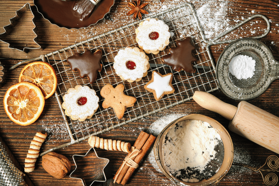 Baking christmas cookies for the warmth and winter scents