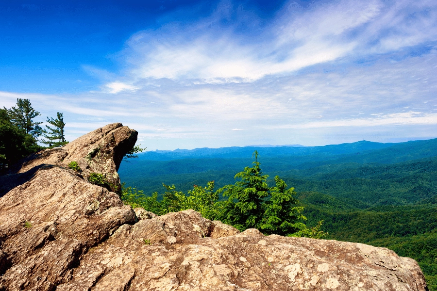 Blowing Rock, NC, on a sunny day