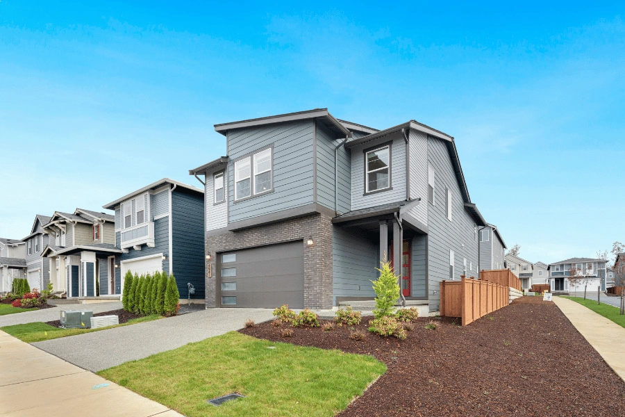 modern suburban neighborhood with single-family homes