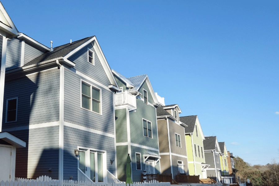 colorful homes in Raleigh, NC with fenced in yards
