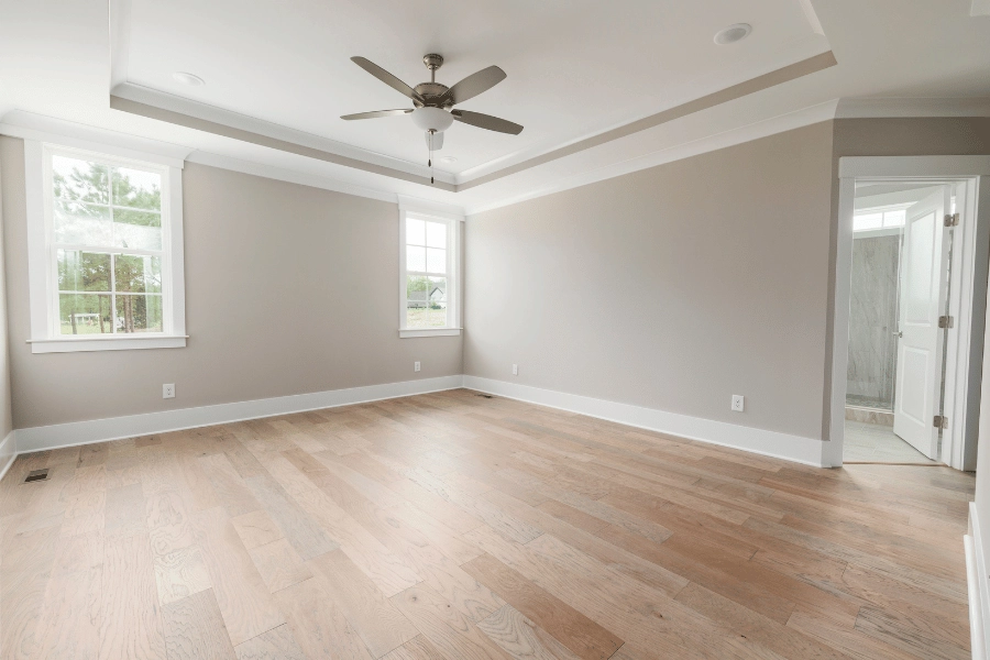 room freshly redone without popcorn ceiling and new painted ceiling
