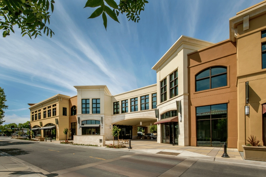 mixed-use development shopping area