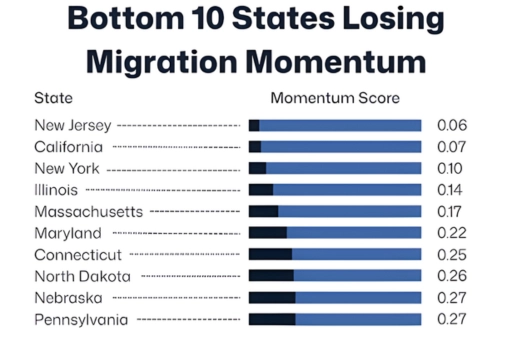 Bottom 10 States Losing Migration Momentum