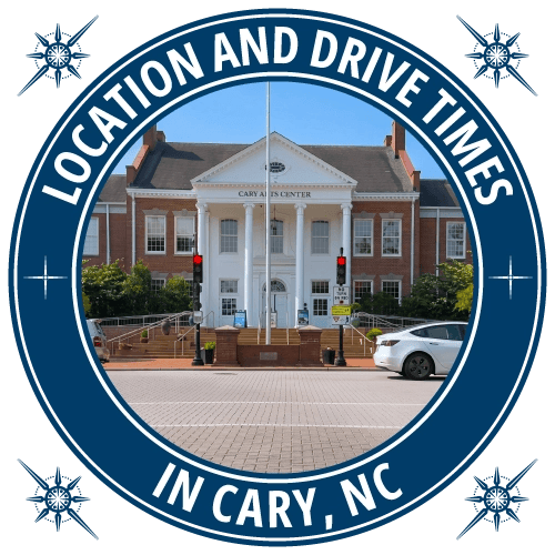 location and drive times in cary nc