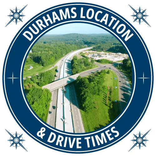 Durhams location and drive times