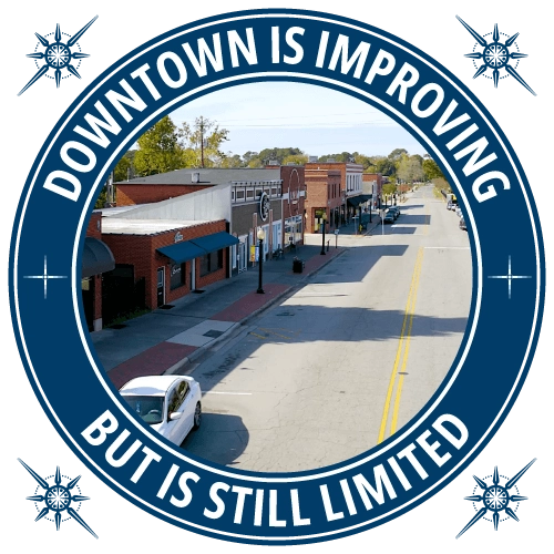 downtown garner is improving, but is still limited