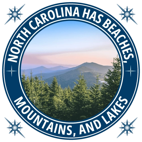 North Carolina has beaches mountains and lakes